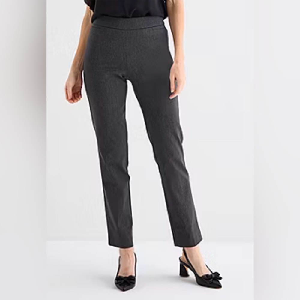 Liz Claiborne Charcoal Straight Leg Pants